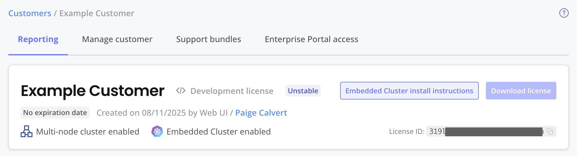 Customer install instructions